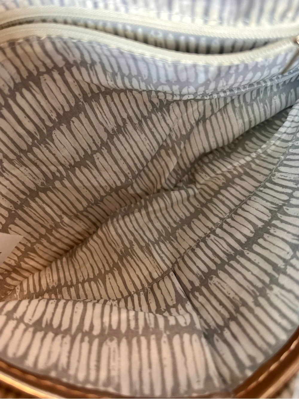 Violet Ray Woven Stripe Fringe Clutch Purse Bag Cream and Black